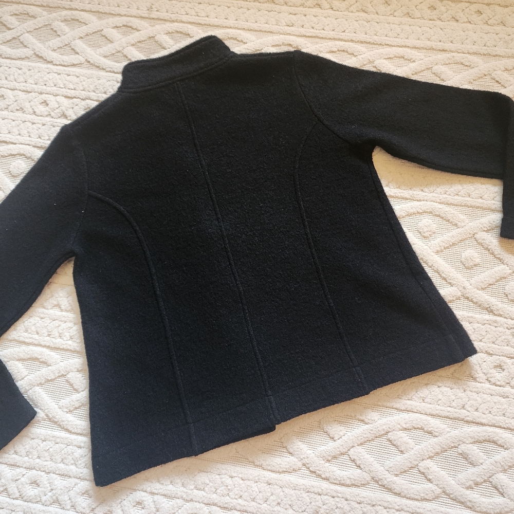 L Black Boiled Wool Jacket - Picture 10 of 10